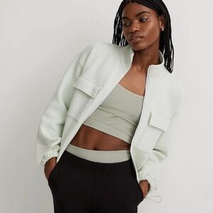 NWT Madewell MWL Quilted Jacquard Zip Jacket Iced Mint Green Size M